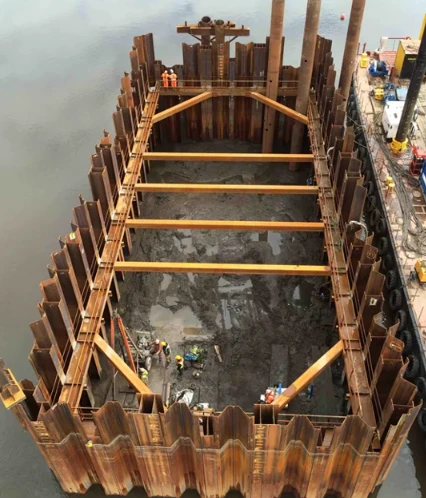 Z-Shaped Steel Sheet Piles for Cofferdam Construction